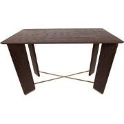 PTMD Liber Bar Table 140x70x94 Brown Wood Gold Metal