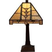 LumiLamp Tiffany Tafellamp 23x23x38 cm Beige Glas Bureaulamp