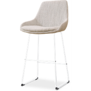 Nino-Isa barkruk beige gemêleerd - wit onderstel - 75 cm