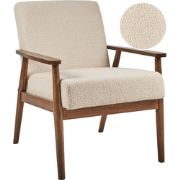 Beliani ESRUM - Fauteuil-Beige-Bouclé