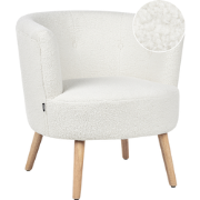 Beliani ODENZEN - Fauteuil-Wit-Bouclé