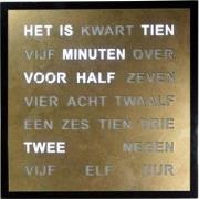 Intertime | Woordklok | Wandklok | Tafelklok | 40x40 | Goud | Nederlan...