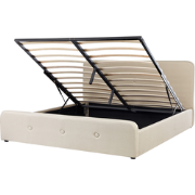 Beliani RENNES - Tweepersoonsbed-Beige-Linnen