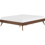 Beliani BERRIC - Tweepersoonsbed-Donkere houtkleur-MDF