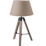 Moderne tafellamp Largo - taupe - tafellamp Hout vintage natuur inclus...