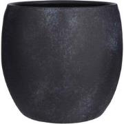 Mica Decorations Bloempot Lester rond mat zwart stone handgemaakt - 31...