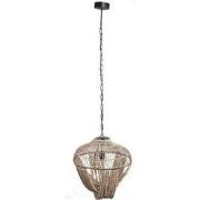 PTMD October Ronde Hanglamp - H157 x Ø50 cm - Metaal - Crème