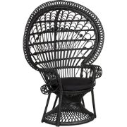 Beliani EMMANUELLE - Fauteuil-Zwart-Rotan