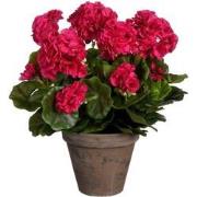 Mica Decorations Geranium Kunstplant - 27x27x41 cm - Donkerroze