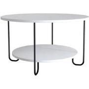 Salontafel met 2 plateaus en metalen poten - Diam 80 cm - Corro