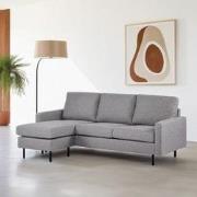 3-zits hoekbank chaise longue Miller grijs