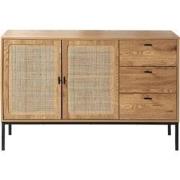 Dressoir met 2 deuren en 3 laden van rotan L120 cm - JAYA