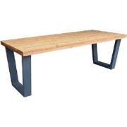 Wood4you - Eettafel New York Roasted wood 180Lx78Hx90D cm Antraciet