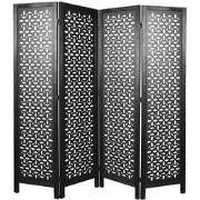 LW Collection LW Collection Kamerscherm 4 panelen hout zwart 170X160CM...