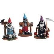 Skeleton garden gnomes, set of 3