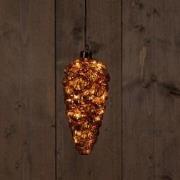 Glass Pinecone Antique Gold 20X9Cm 15Led Classic Warm /