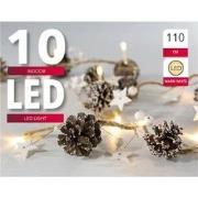 LED verlichting dennenappel en houten ster x10 lamps warm LED excl. ba...