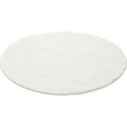 Tapijtenloods Basic Rond Shaggy vloerkleed Creme Hoogpolig- 80 CM ROND