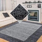 Tapijtenloods Basic Shaggy Kader vloerkleed Grijs Hoogpolig- 200x290 C...