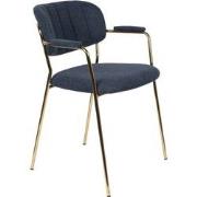 Housecraft Living Jolien Eetkamerstoelen armleuning Goud/Donker Blauw ...