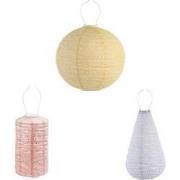 Lumiz Solar Buitenlampionnen Pastel Set - Solar Tuinverlichting - 3 st...