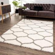 Tapijtenloods Madrid Shaggy Design Vloerkleed Creme Hoogpolig- 140x200...