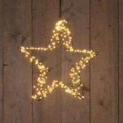 Metal 36 cmx7 cm 3D Star Black With 300Led Classic Warm