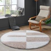 Tapijtenloods Milano Gala Hoogpolig Rond Vloerkleed Modern Beige Creme...