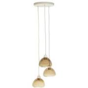 Light&living Hanglamp 3L Ø30x14 cm BISHO glas bruin+zand