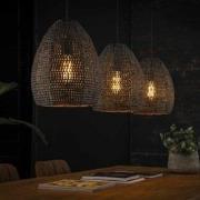 Hanglamp industrieel Armoor 3-lichts ovaal zwart bruin