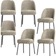 BePureHome Vogue Eetkamerstoelen - Velvet - Wheatfield - Set van 6