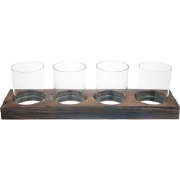 Set van 4 theelichthouders van transparant en bruin glas H14