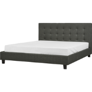 Beliani ROCHELLE - Tweepersoonsbed-Grijs-Polyester