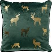 Geen merk DEER - Sierkussen 45x45 cm - velvet - kerst - Mountian View ...