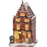 LuVille Kerstdorp Miniatuur Grachtenpand - L11 x B12 x H19 cm