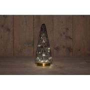 B.O.T. Tree Glass 13X28,5 cm Grey With Golden Base 10Led