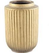 PTMD Harris Gold Ceramic Round Pot High With Lines S