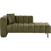 Beliani LANNILS - Chaise longue-Groen-Fluweel