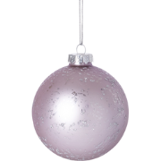 Decoratieve glitter en matte kerstbal in lichtroze glas D8