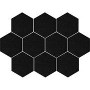 QUVIO Vilten memobord hexagon set van 10 - Zwart