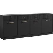 Meubella Dressoir Dream - Zwart - 200 cm