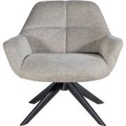 Fauteuil Beige - Stof & Metaal - Zithoogte 43 - Stoel Shannon