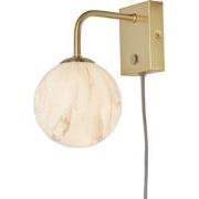 Wandlamp Carrara - Goud/Wit - 12x18x21cm