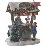 LuVille Kerstdorp Miniatuur Snoepkraampje - L10 x B8 x H10 cm