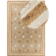 Beliani MENGEN - Gevlochten-Beige-Jute