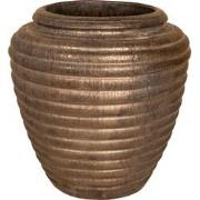 PTMD Jerzy Bronze Ceramic Pot Ribbed Round Shaped Large