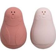 Baby's Only Spuitfiguur pinguïns - Baby badspeelgoed - Stone Red/Oud R...