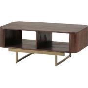 Salontafel met 2 open vakken, Mango Warm Walnut