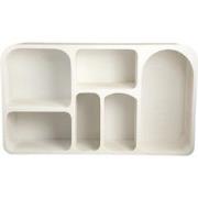 PTMD Emmelie White MDF Rough Organic Shape Cabinet Low