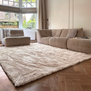 Hoogpolig vloerkleed Odelia beige/wit - Interieur05 - Polyester